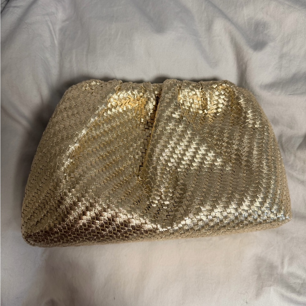 Maeve Shiny Gold Clutch